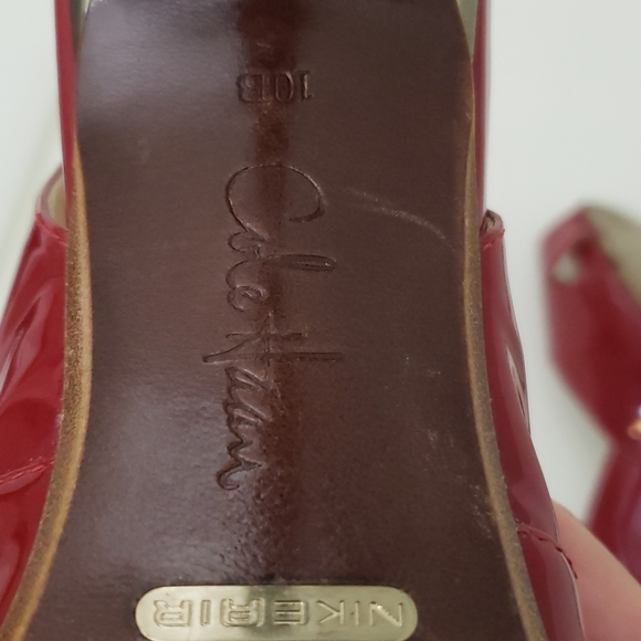 Cole Haan patent leather slingback Sandal Red s10B - Picture 7 of 12